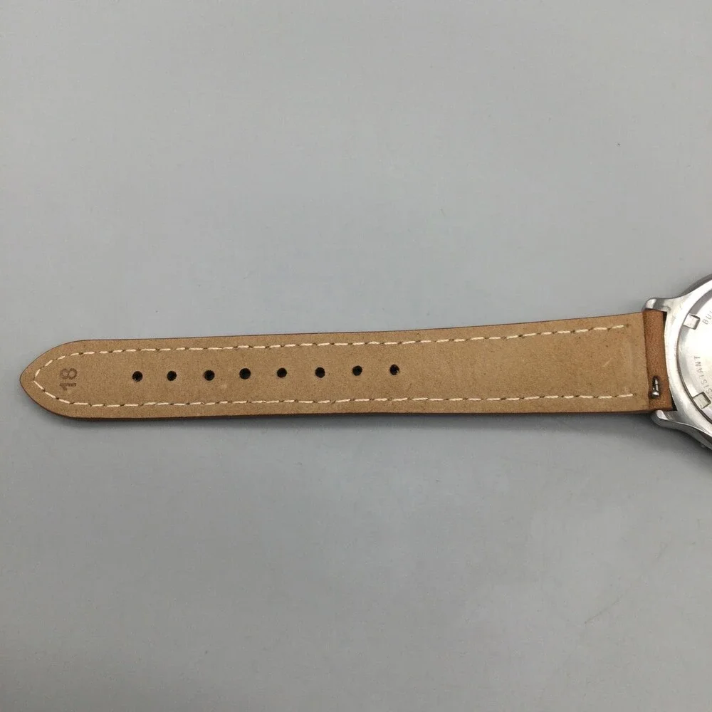 Vintage Bulova Marine Star Mens Diver Watch 36mm Silver Tone Leather New Battery